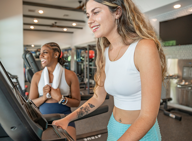 Young women at the gym